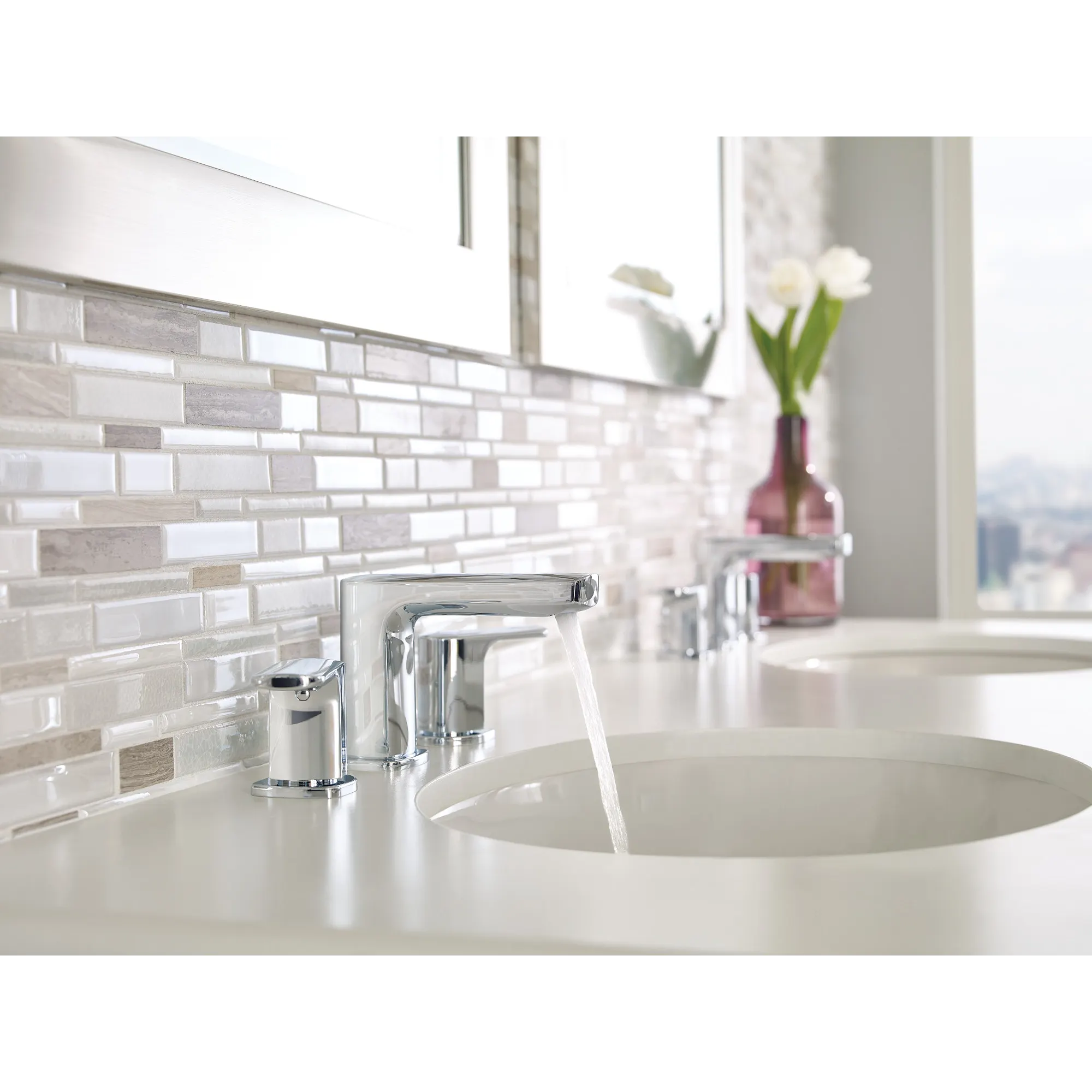 Rizon Chrome two-handle high arc bathroom faucet - Image 6