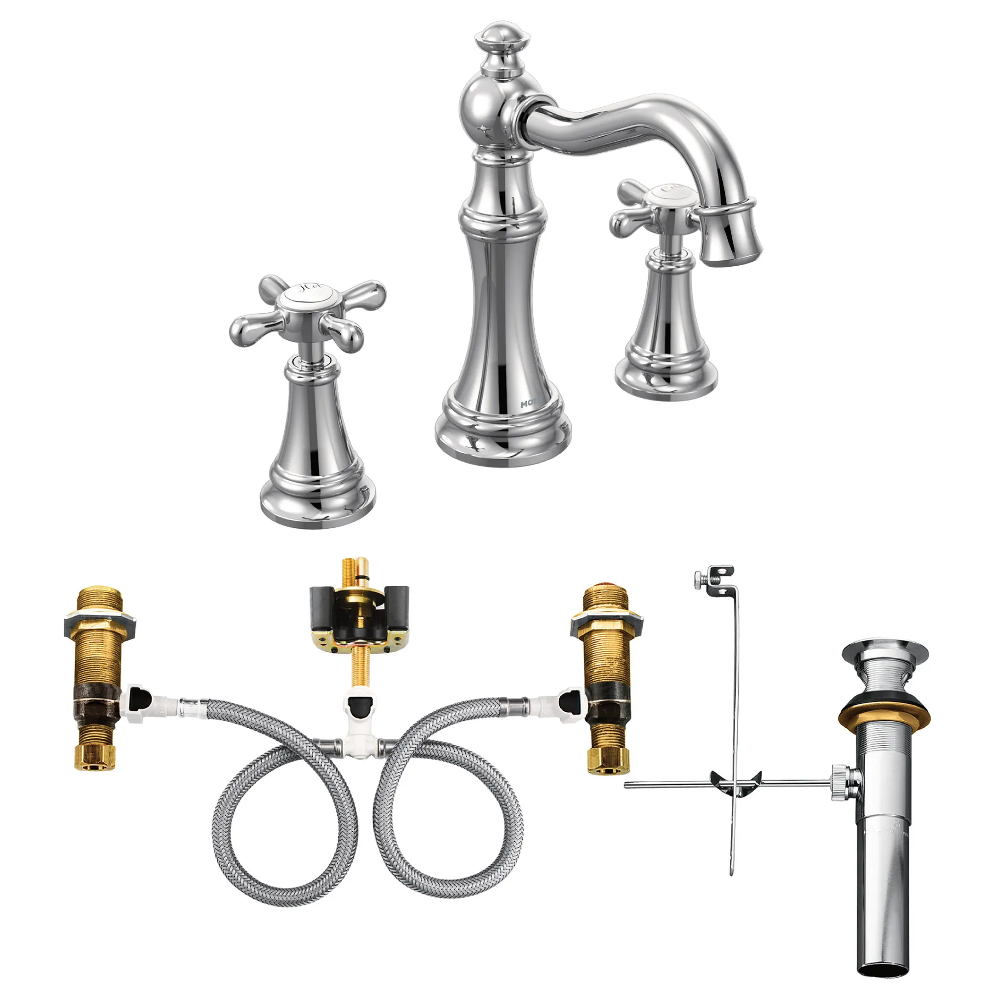Weymouth Chrome two-handle high arc bathroom faucet - Image 5