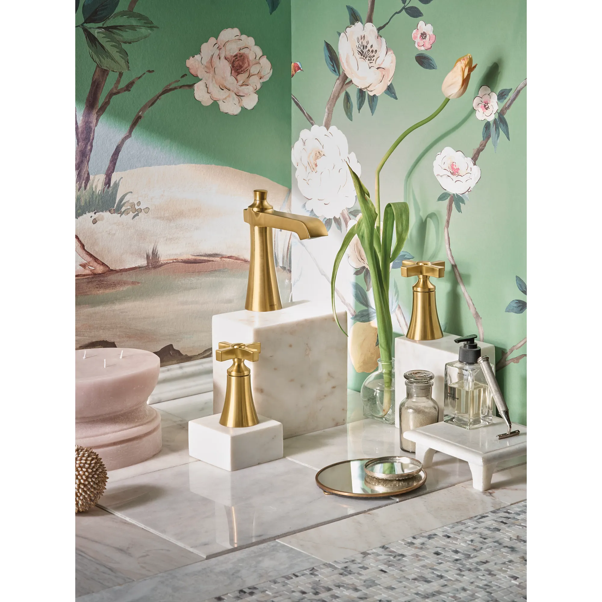 Flara Chrome two-handle high arc bathroom faucet - Image 13