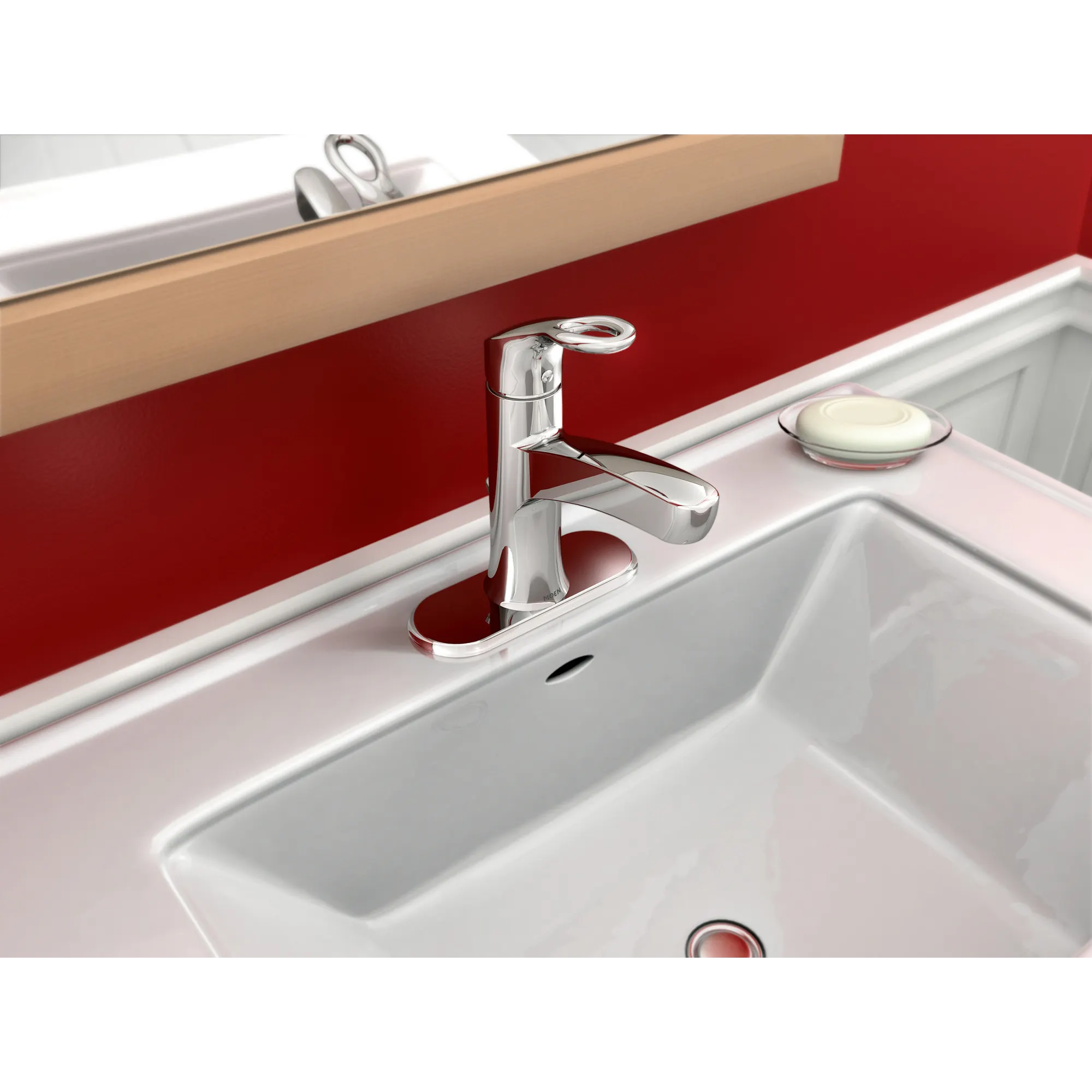 Kleo Chrome One-Handle Low Arc Bathroom Faucet - Image 3