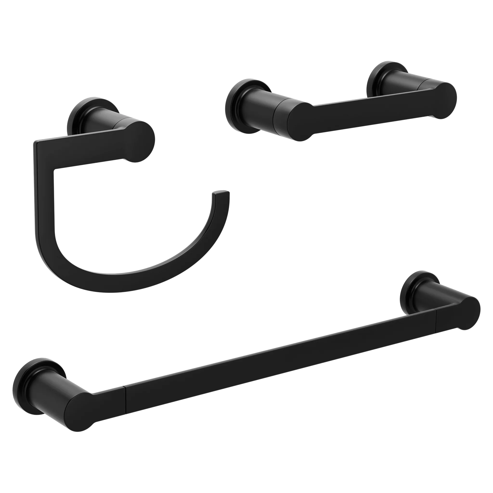 Rinza Matte black pivoting paper holder towel bar towel ring