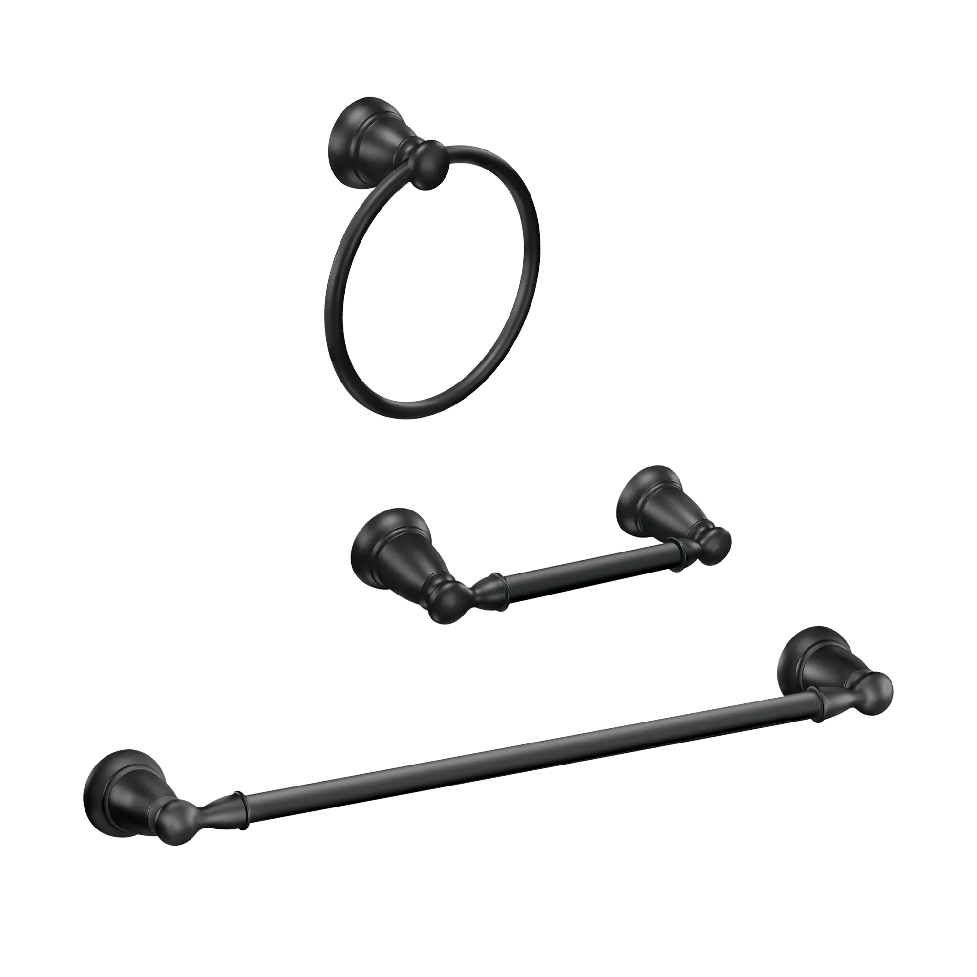 Banbury Matte Black 3 Piece Bath Accessory Kit - Image 2