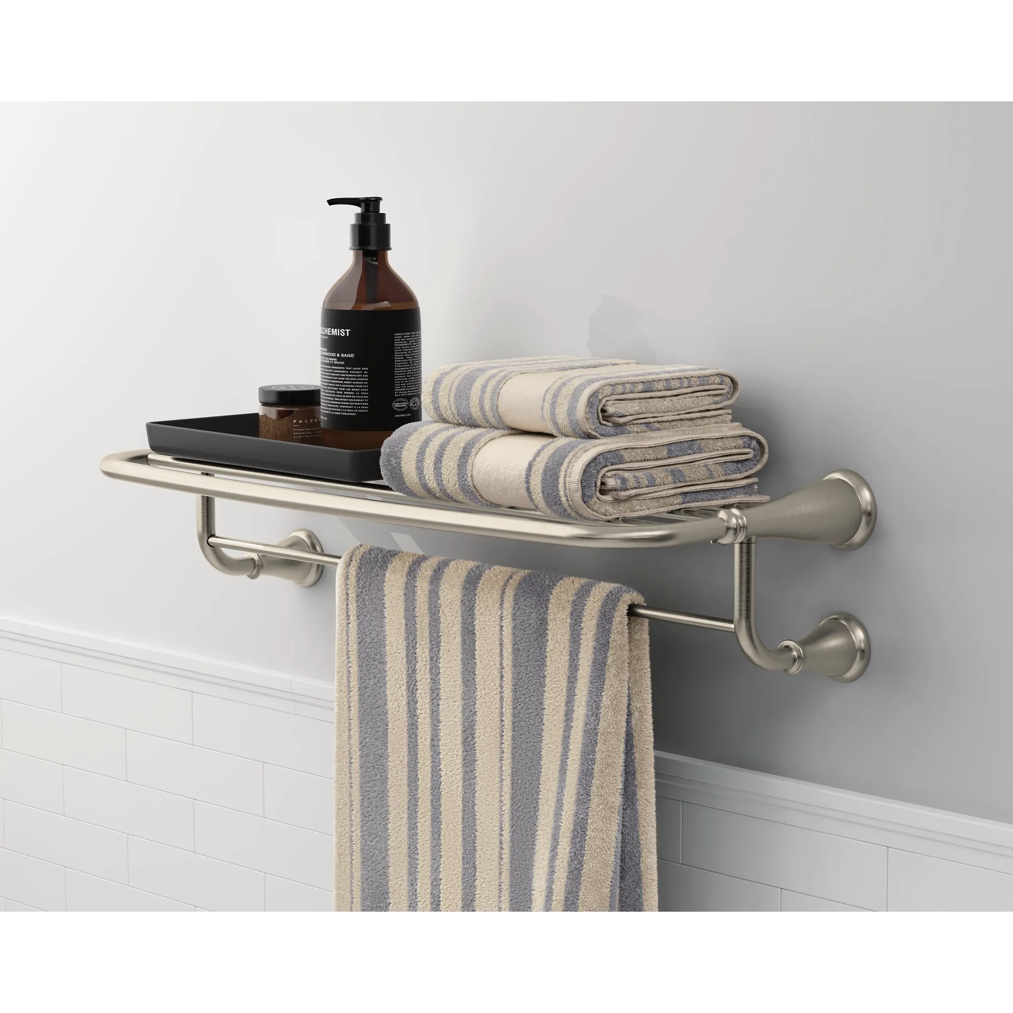 Banbury 24" Towel Bar With Shelf - Image 3